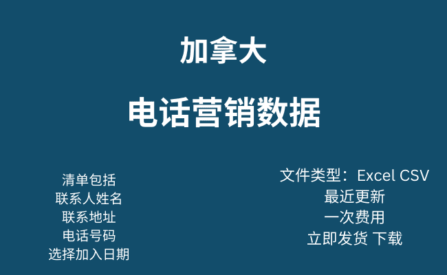 加拿大电话营销数据