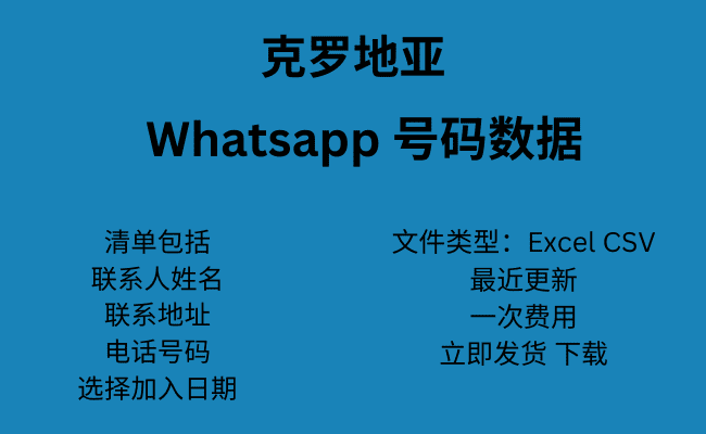 克罗地亚 WhatsApp 号码数据