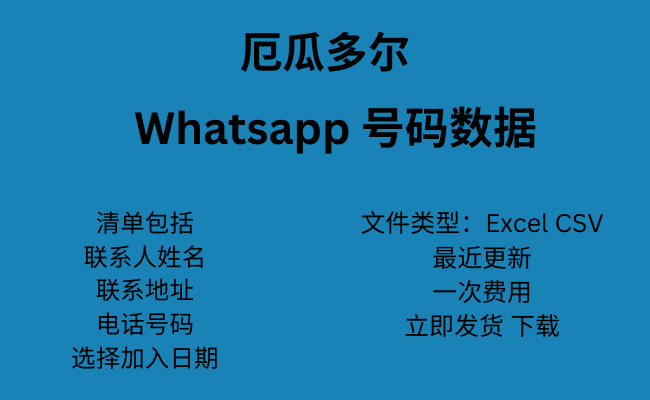 厄瓜多尔 WhatsApp 号码数据