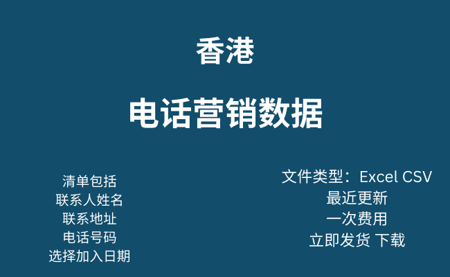 香港电话营销数据