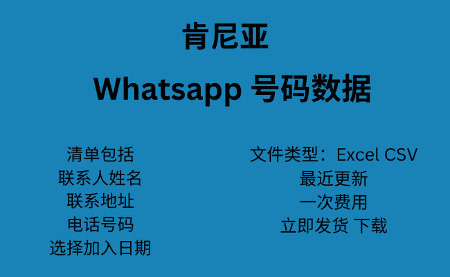 肯尼亚 WhatsApp 号码数据