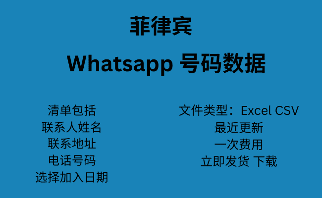 菲律宾 WhatsApp 号码数据